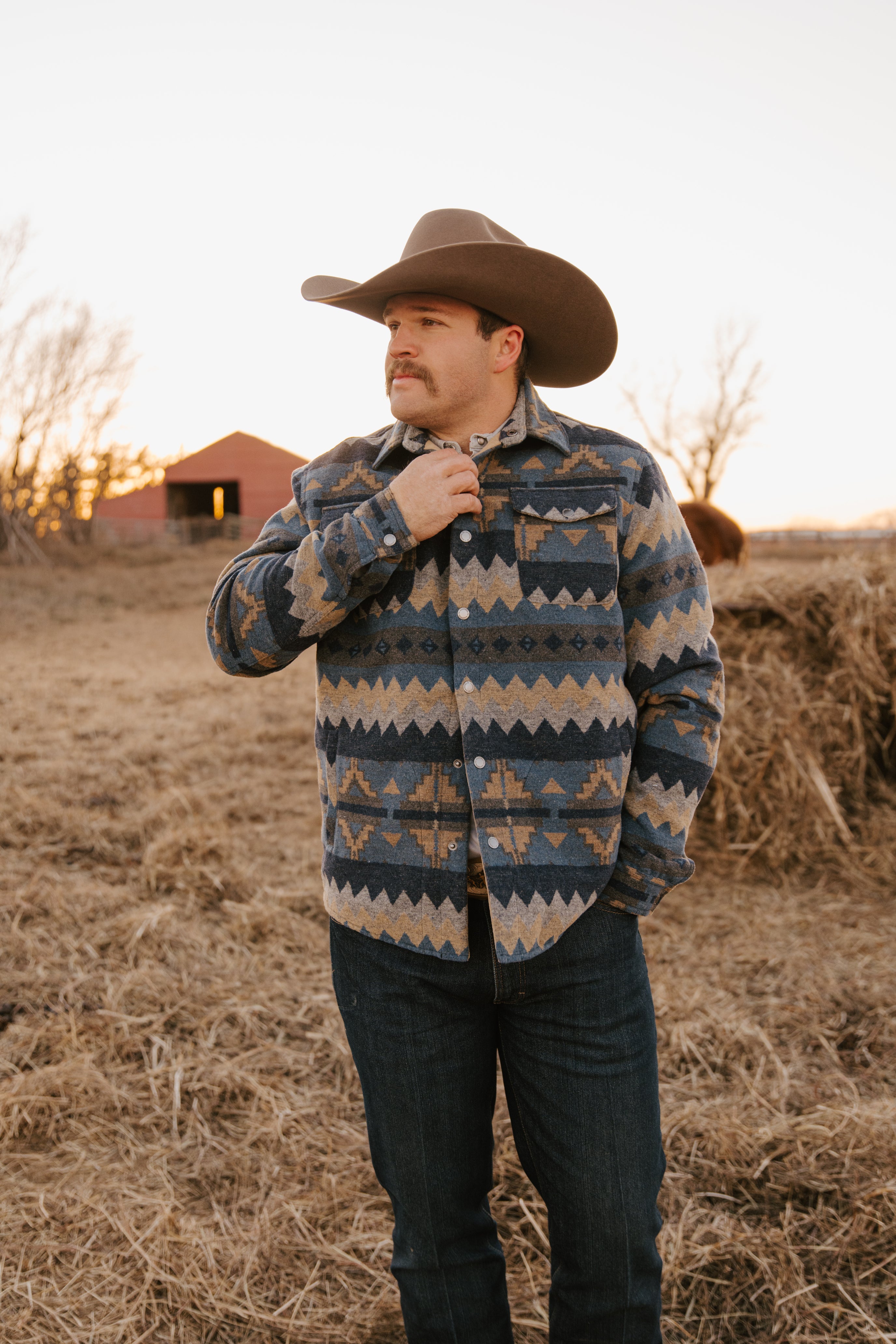 Men's Aztec Shirt Jack with Snap Closure