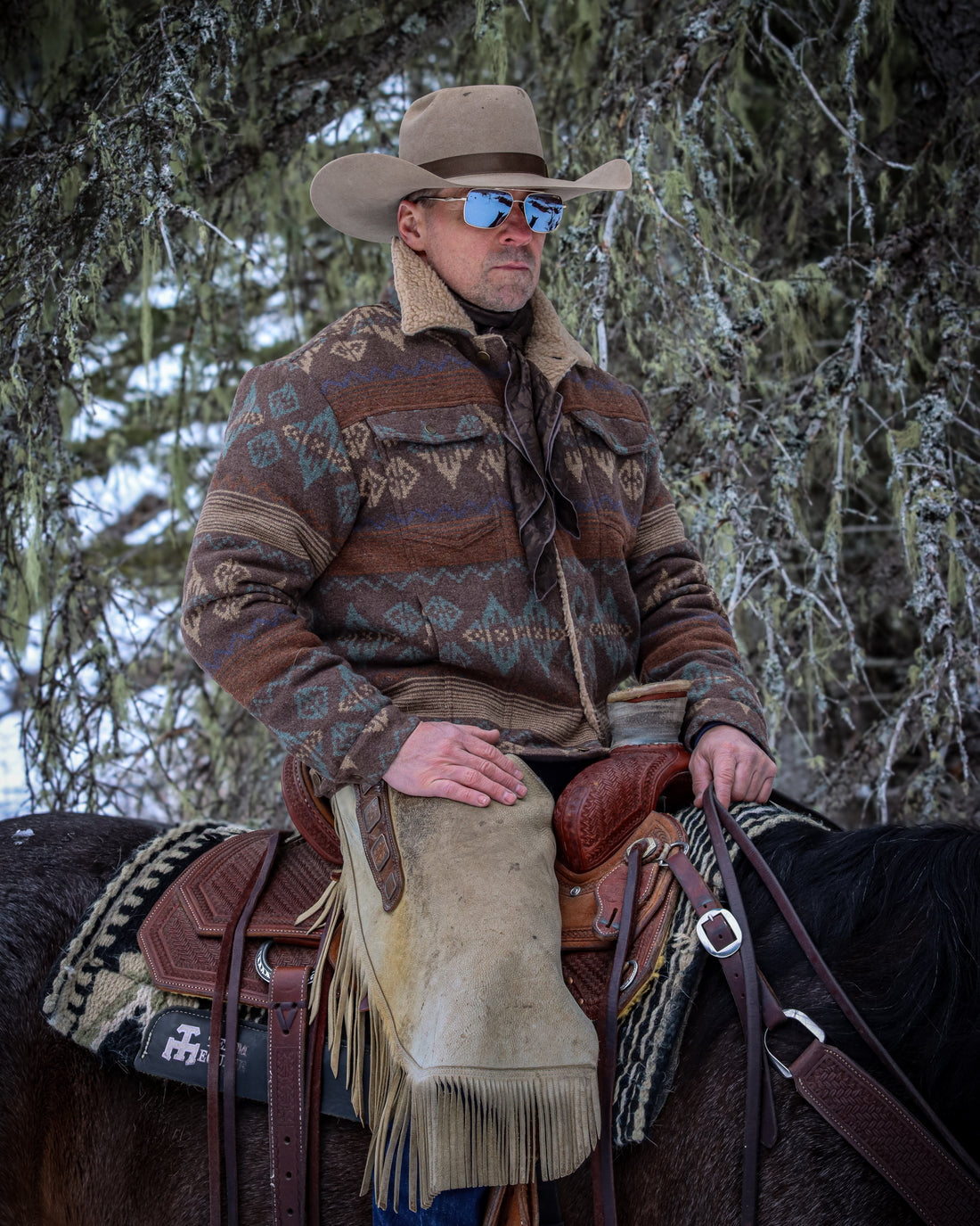 Montana Co. Sherpa- Lined Southwestern/Aztec Jacket