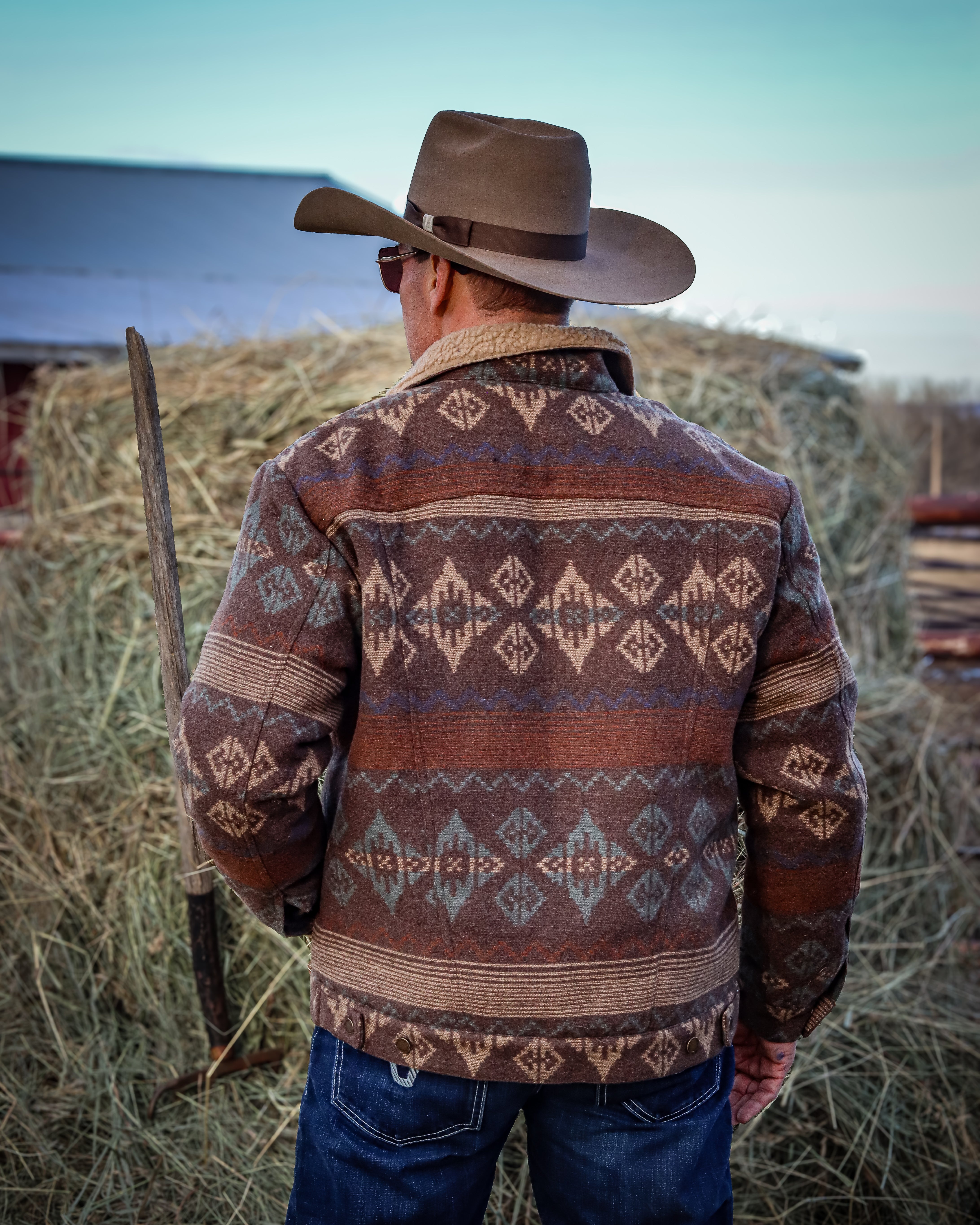 Montana Co. Sherpa- Lined Southwestern/Aztec Jacket