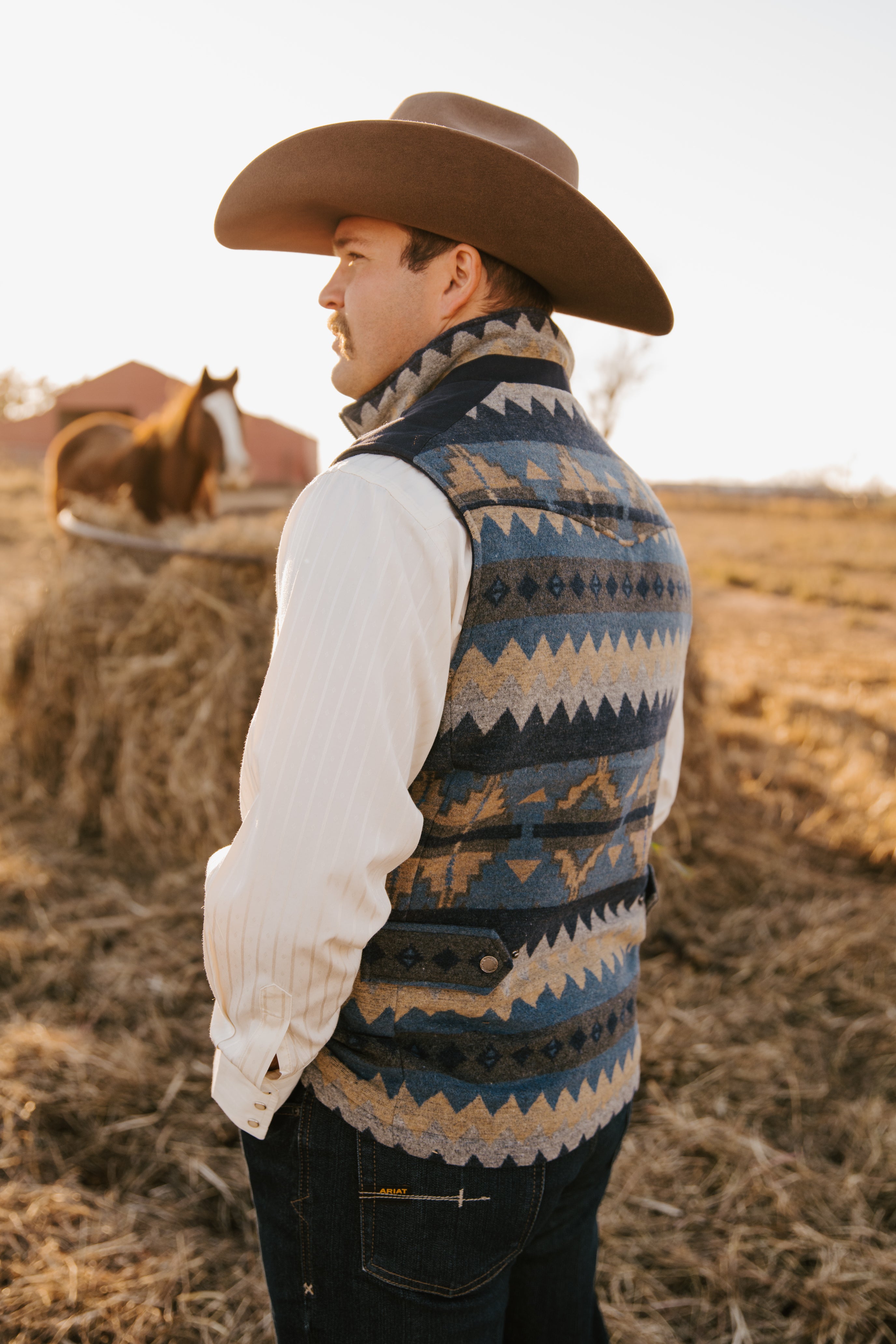 Men's Aztec Print Conceal and Carry Vest