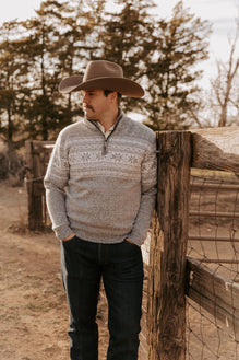 Men's Quarter-Zip Premium Acrylic Fabric Sweater