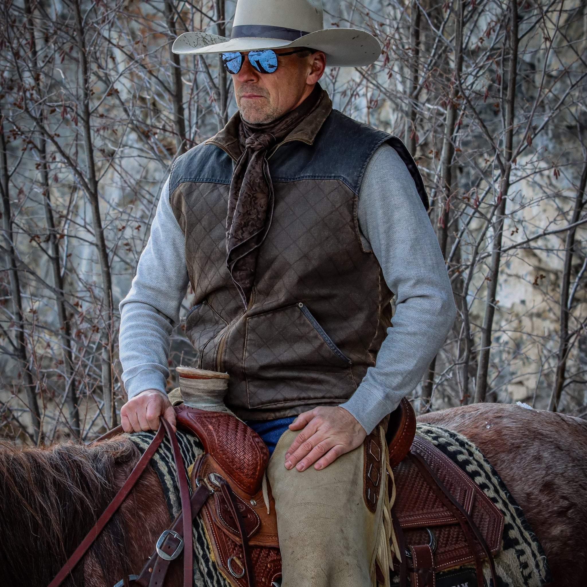 Men's Faux Oilskin Canvas Vest