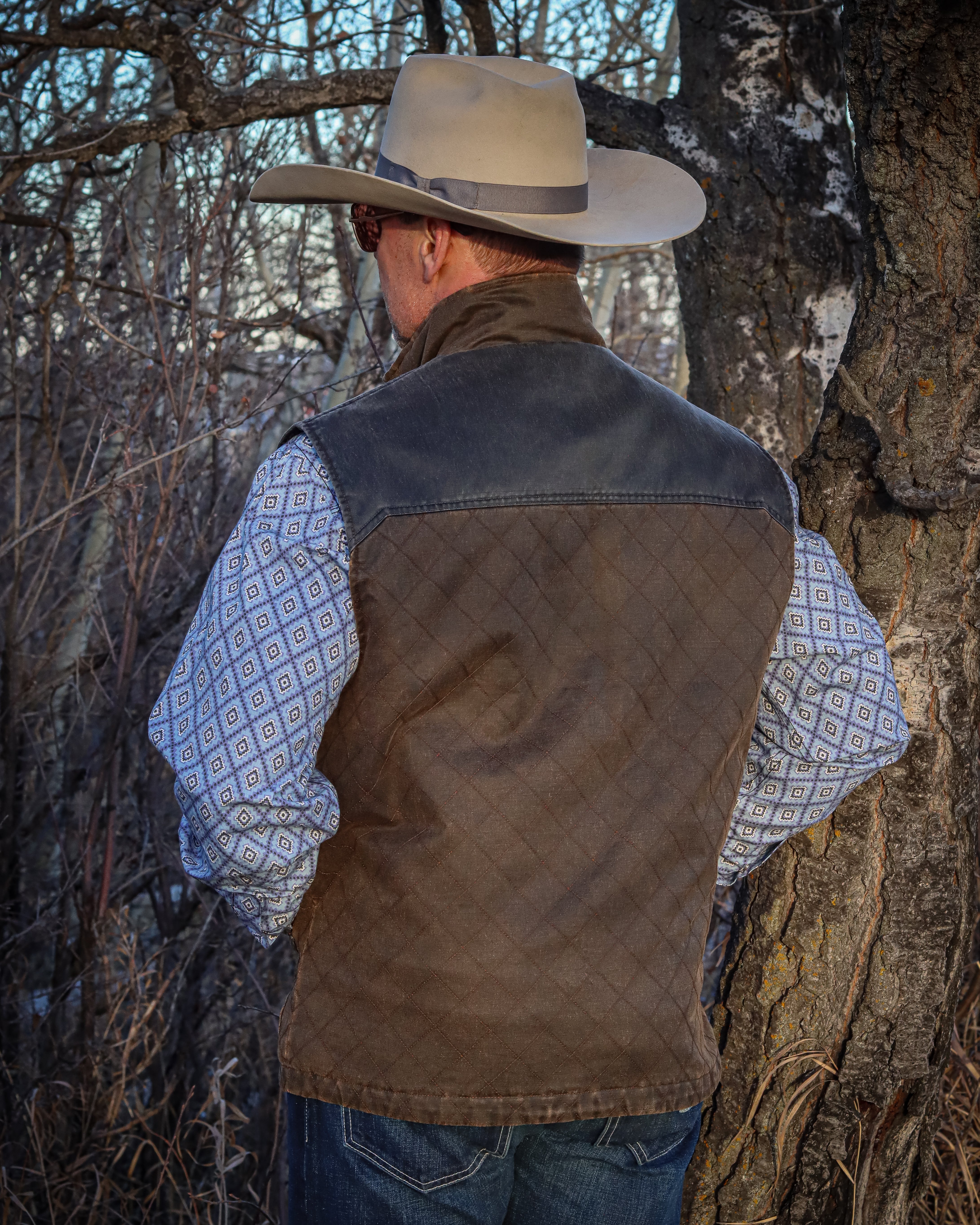 Men's Faux Oilskin Canvas Vest
