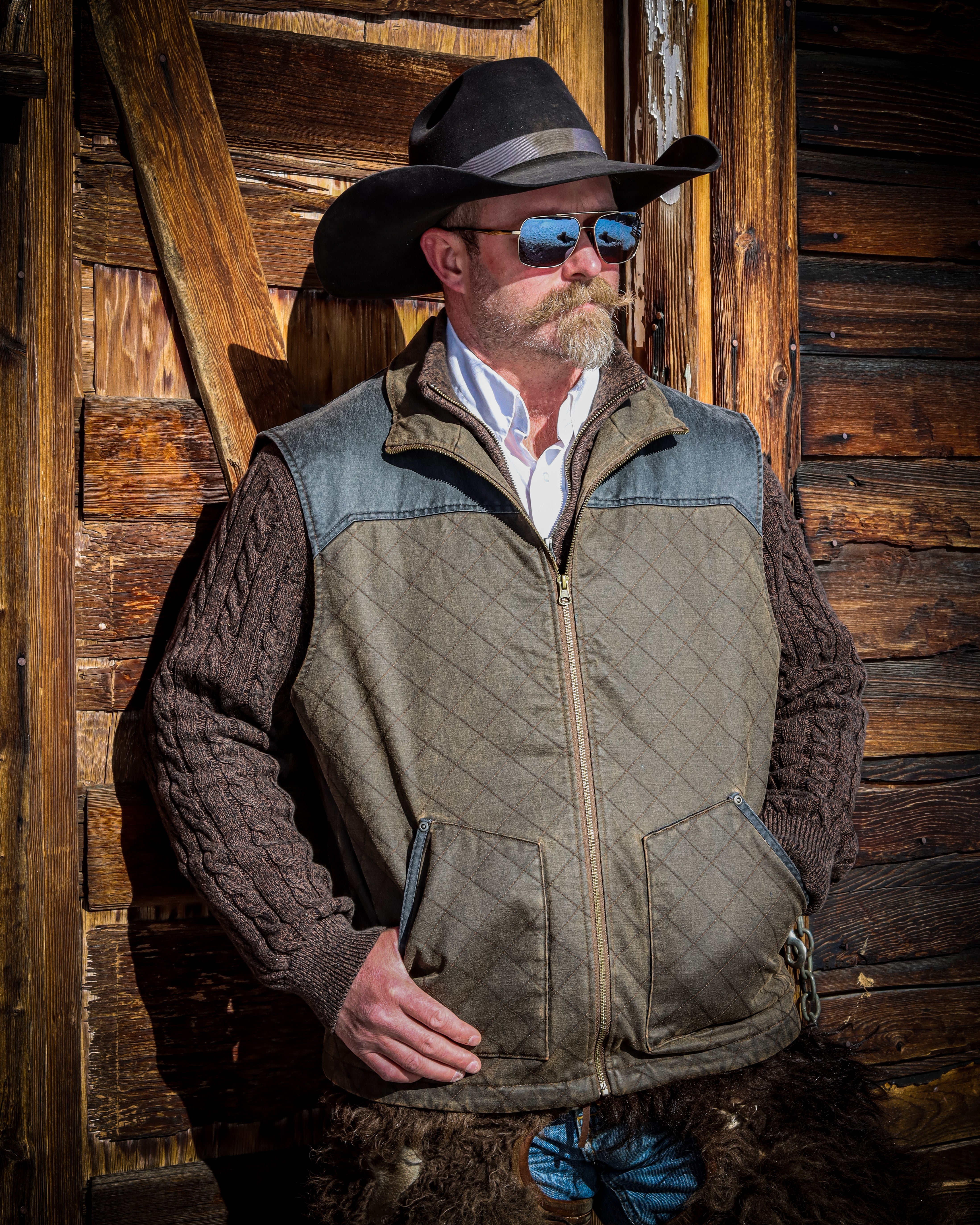 Men's Faux Oilskin Canvas Vest