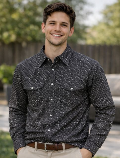 Men's Premium Cotton Western Snaps Long Sleeves Shirts.ML-2607