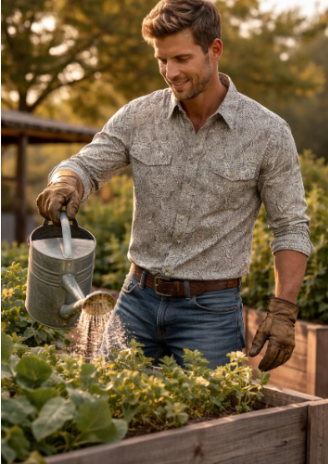 Men's Premium Cotton Western Snaps Long Sleeves Shirts with Stretch.ML-2613