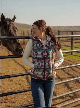Ladies Aztec Vest with Sherpa Lining |L-25618