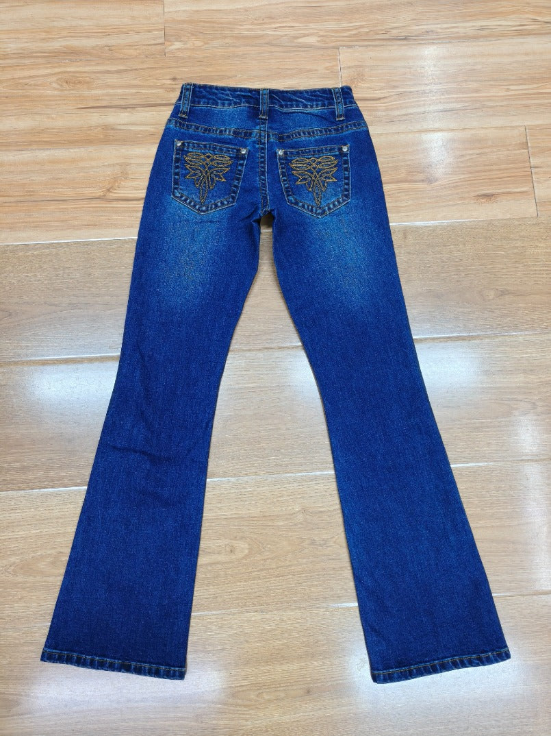 Girls Western Basic Jeans with Medium Wash.ATWGJ-1