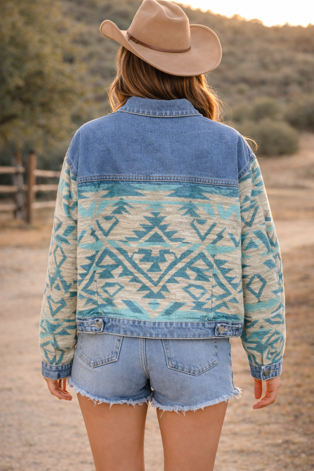 Ladies Denim with Aztec Fashion Jacket| DA-245