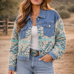Ladies Denim with Aztec Fashion Jacket| DA-245