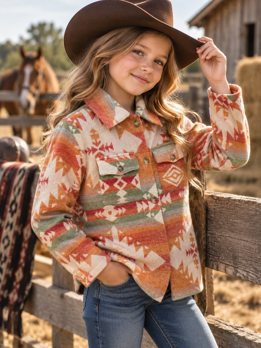 Girls' Southwestern Shacket | Style DAG26-112
