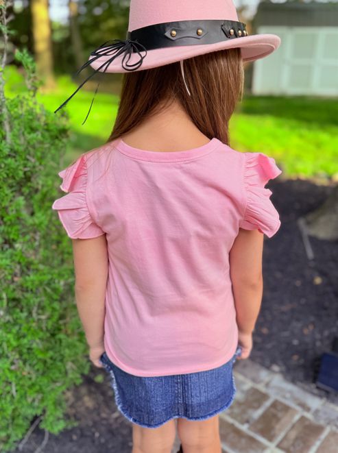 Girls Premium Cotton Knit Top with Eyelet sleeves.GMA-2085