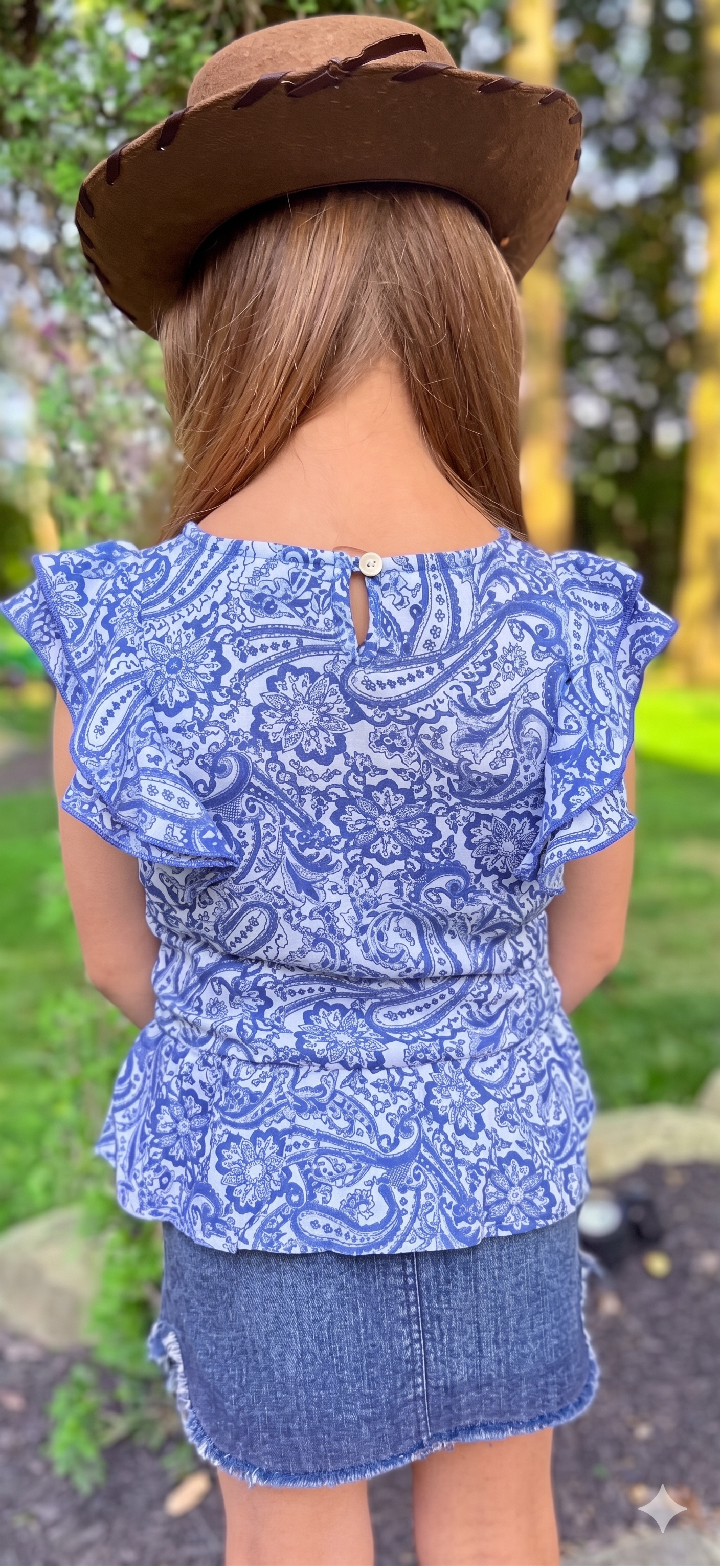 Girls Western Paisley Print woven top.GMA-2089
