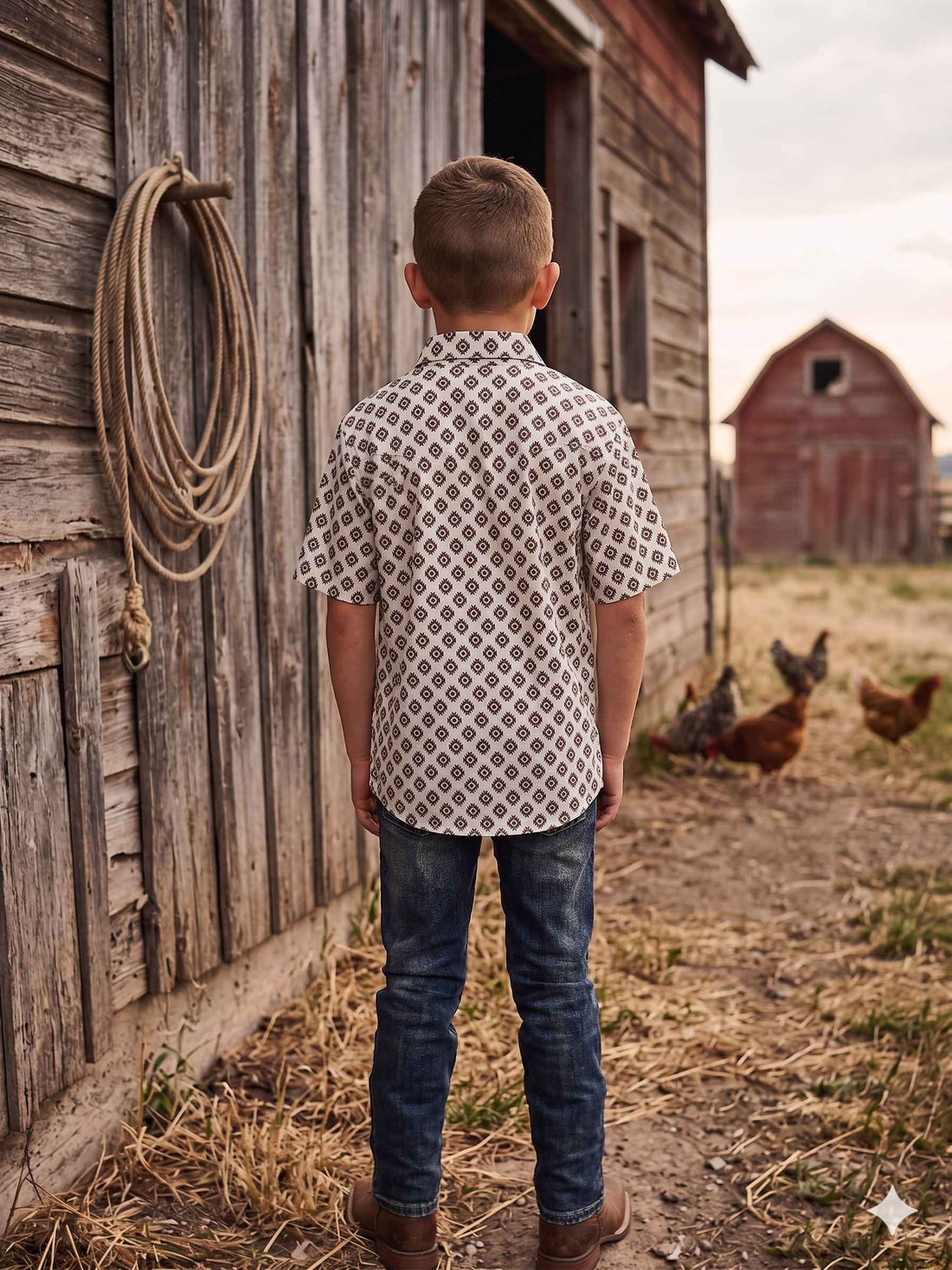 Boys' Western Knit Polo with Snaps | Style ATWB-POLO-15