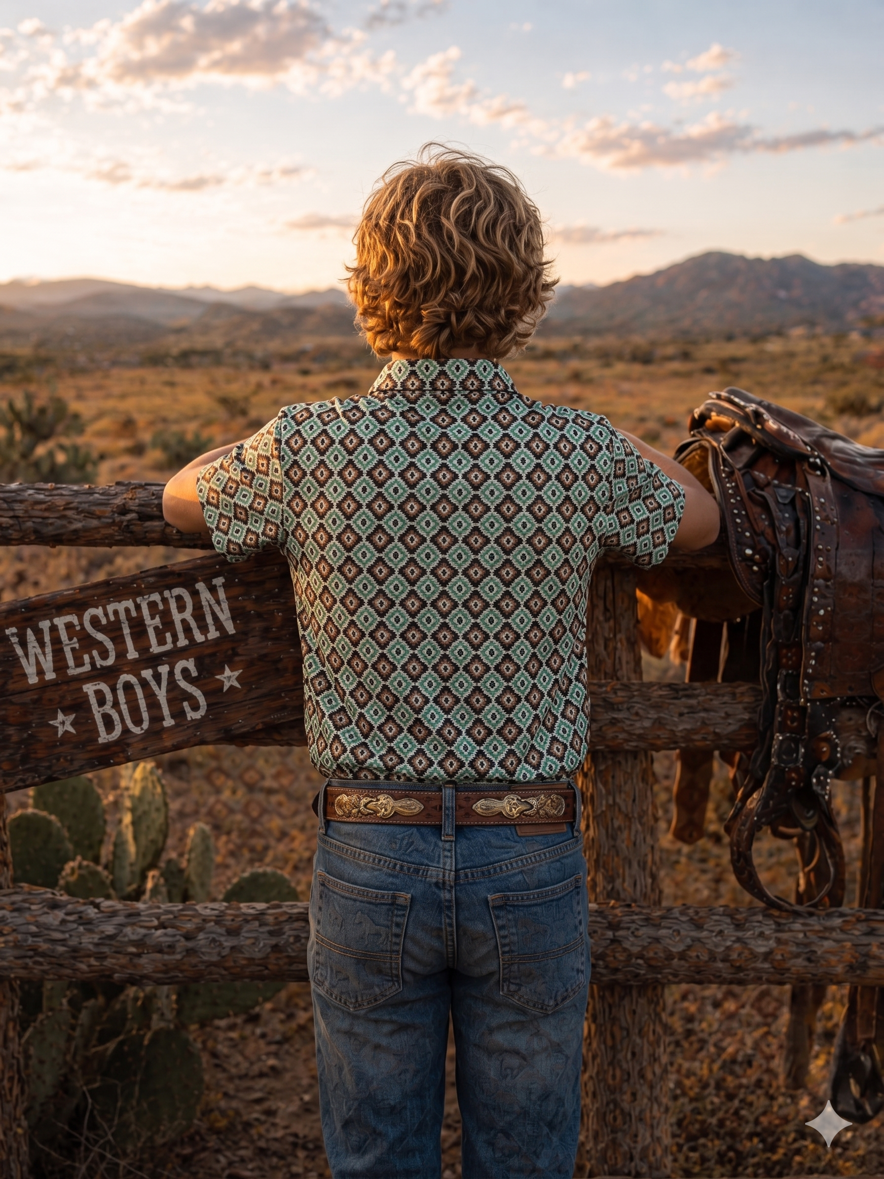 Boys western polo T-shirts - with snaps Premium Fabric with Stretch. ATWB-POLO-11