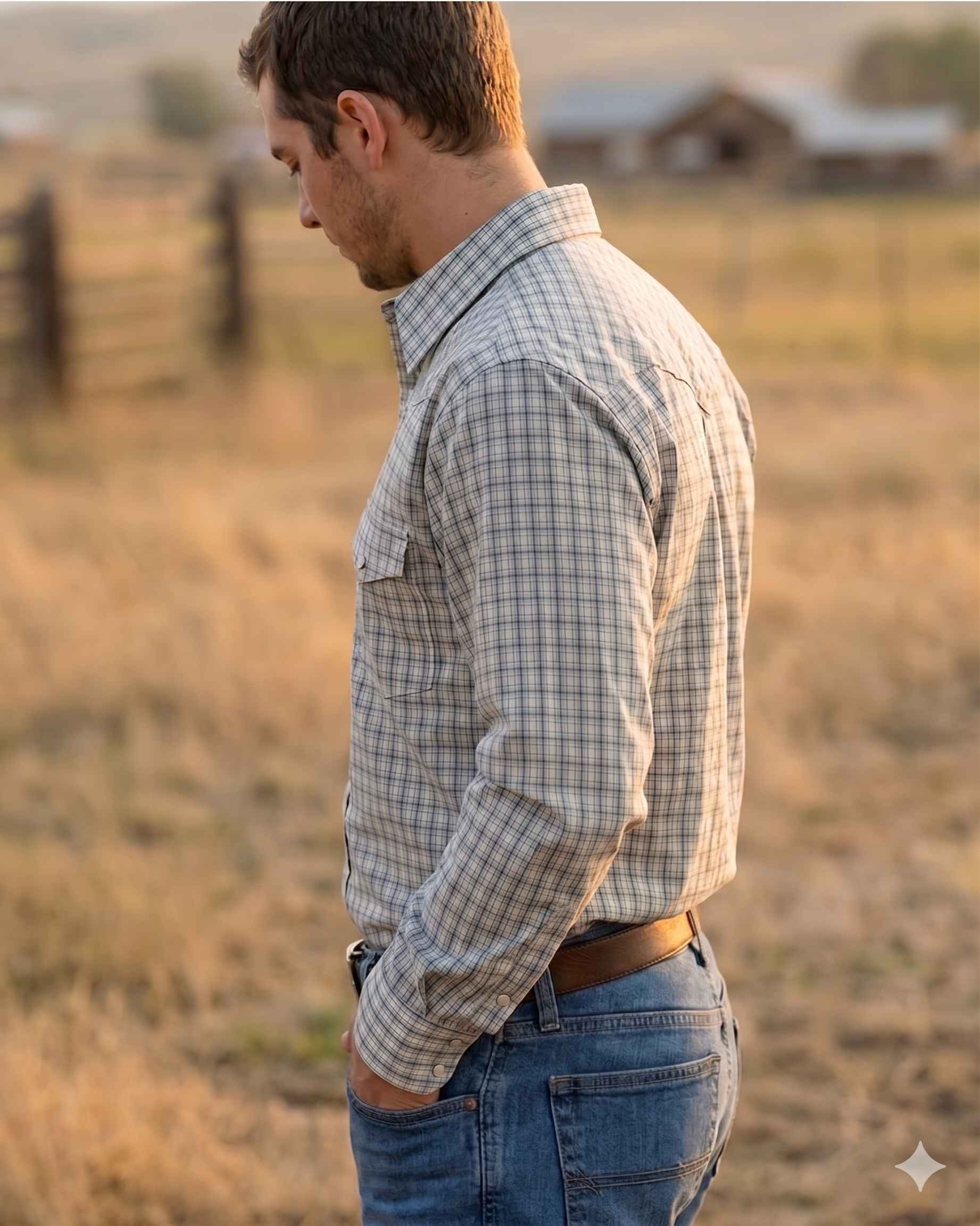 Men's Premium Cotton Western Snaps Long Sleeves Shirts with Stretch.ML-2612