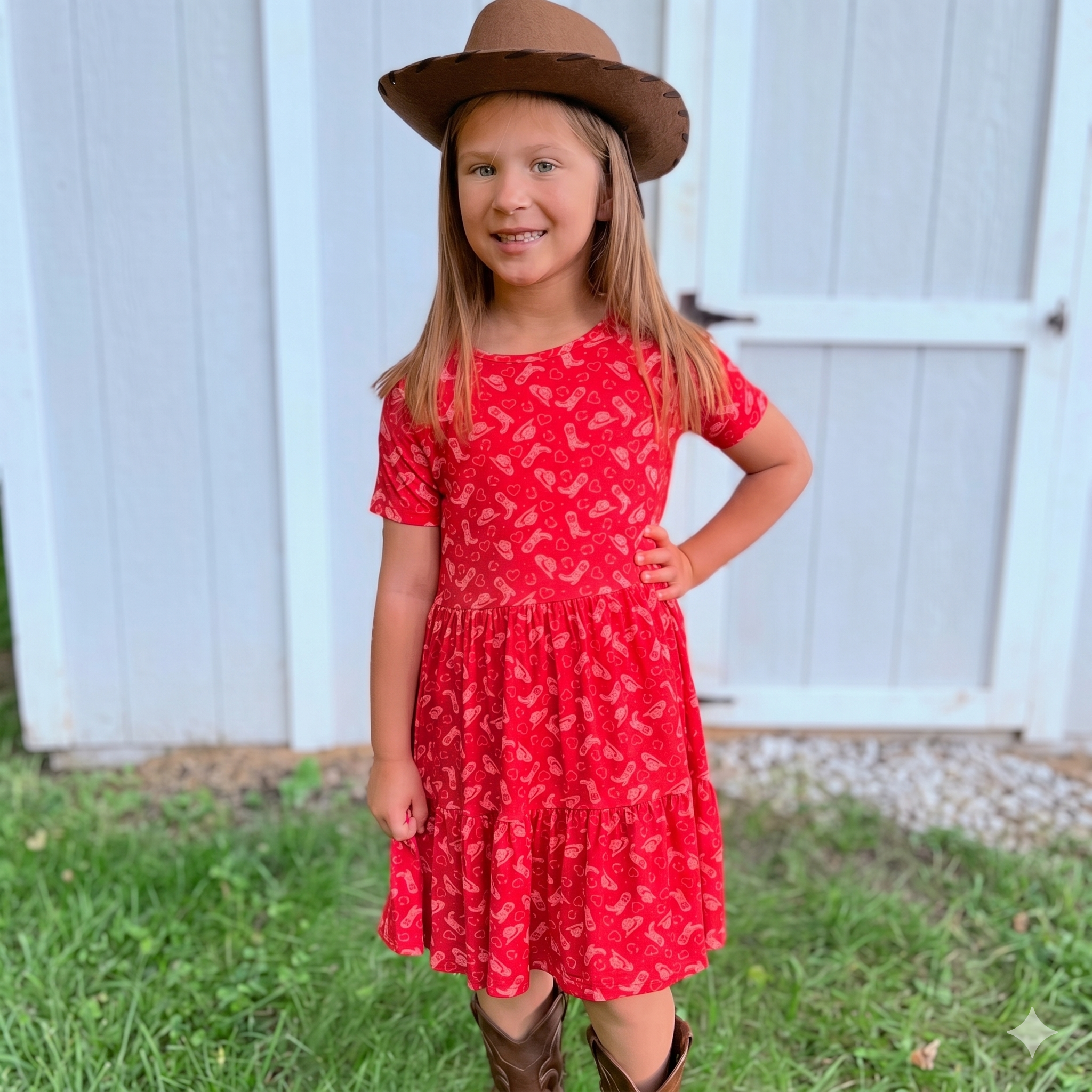 Girls Western Knit Dress.GMA-2056A