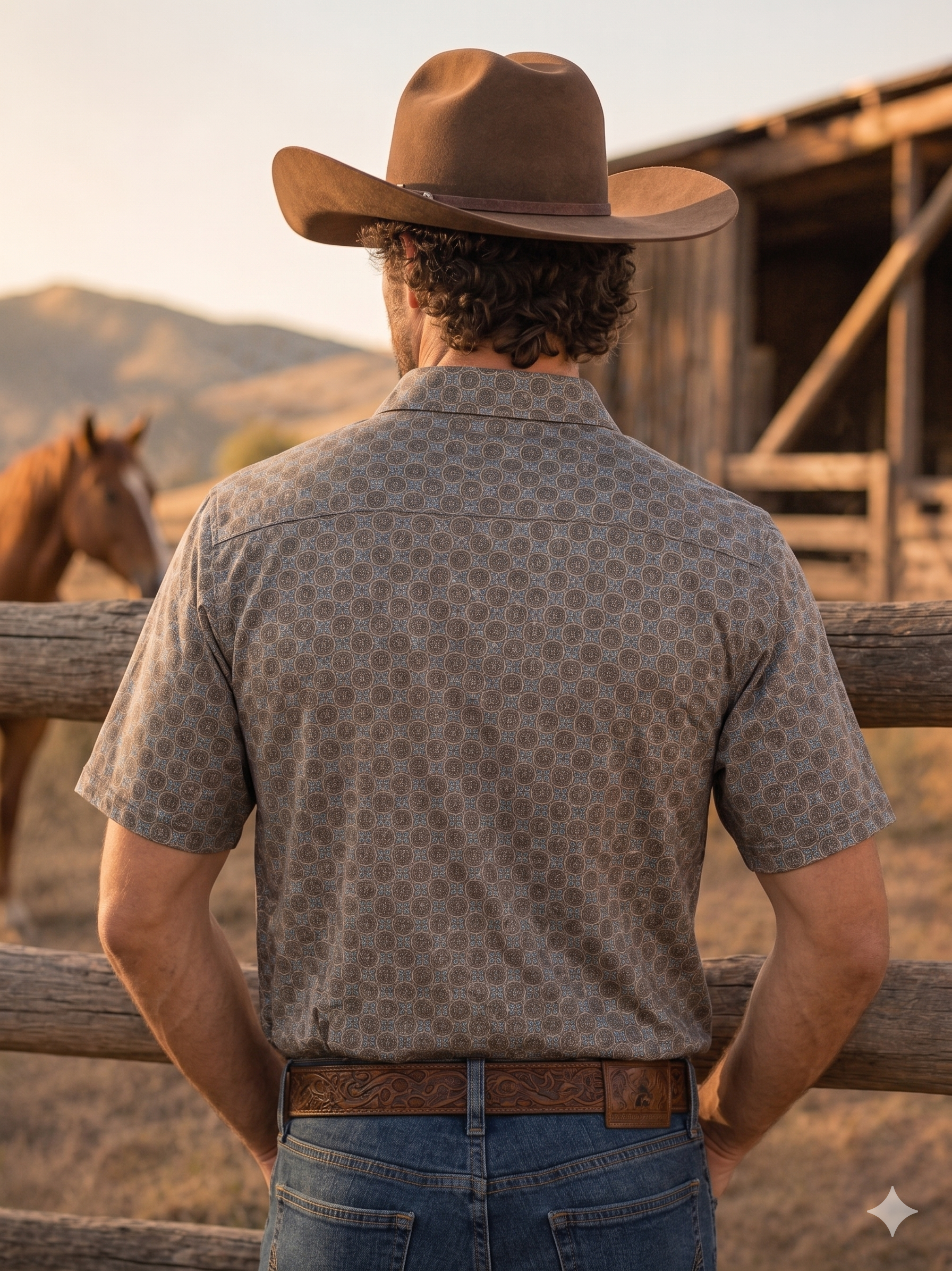 Men's western Polo T-shirt. M-POLO-9