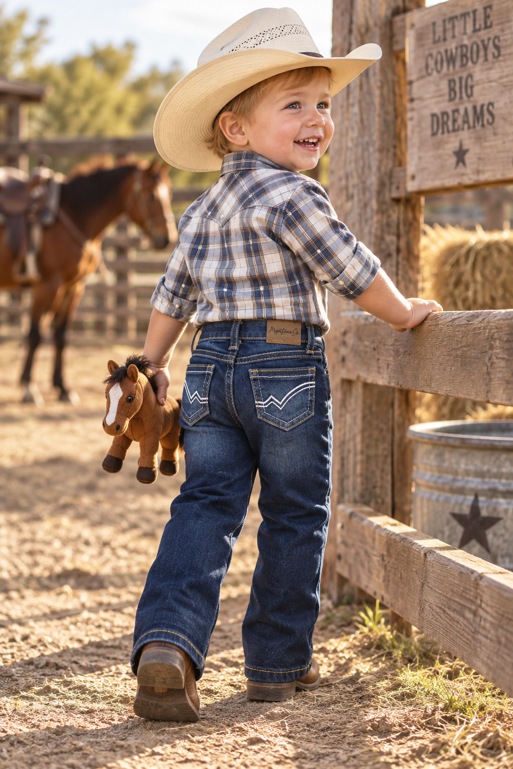 Infant Western Bootcut Jeans – Medium Wash | I-MCB-403