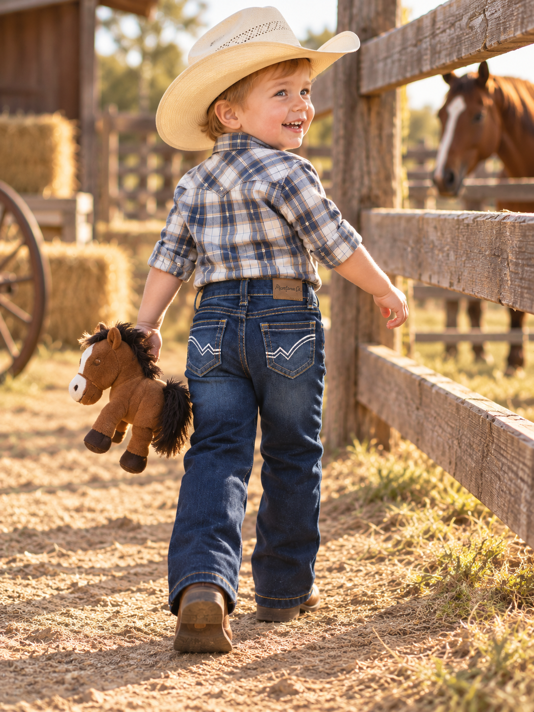 Infant Western Bootcut Jeans – Medium Wash | I-MCB-403