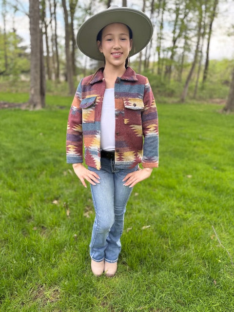 KIDS - UNISEX AZTEC SHIRT JACKET