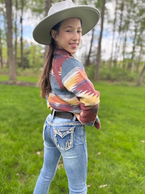 KIDS - UNISEX AZTEC SHIRT JACKET