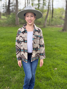 KIDS - UNISEX AZTEC SHIRT JACKET