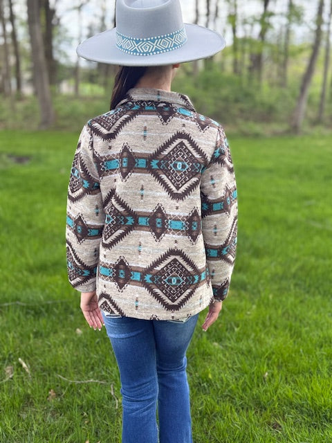 KIDS - UNISEX AZTEC SHIRT JACKET