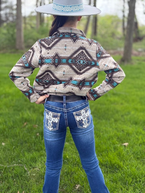 KIDS - UNISEX AZTEC SHIRT JACKET