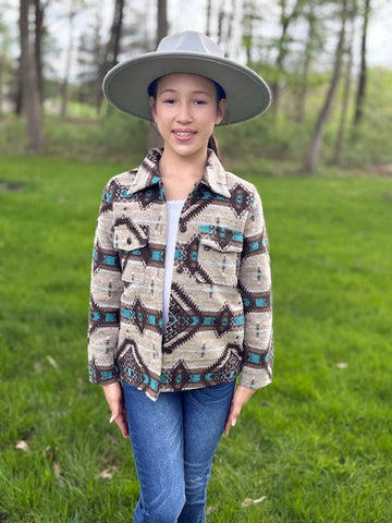 KIDS - UNISEX AZTEC SHIRT JACKET.DAK-253