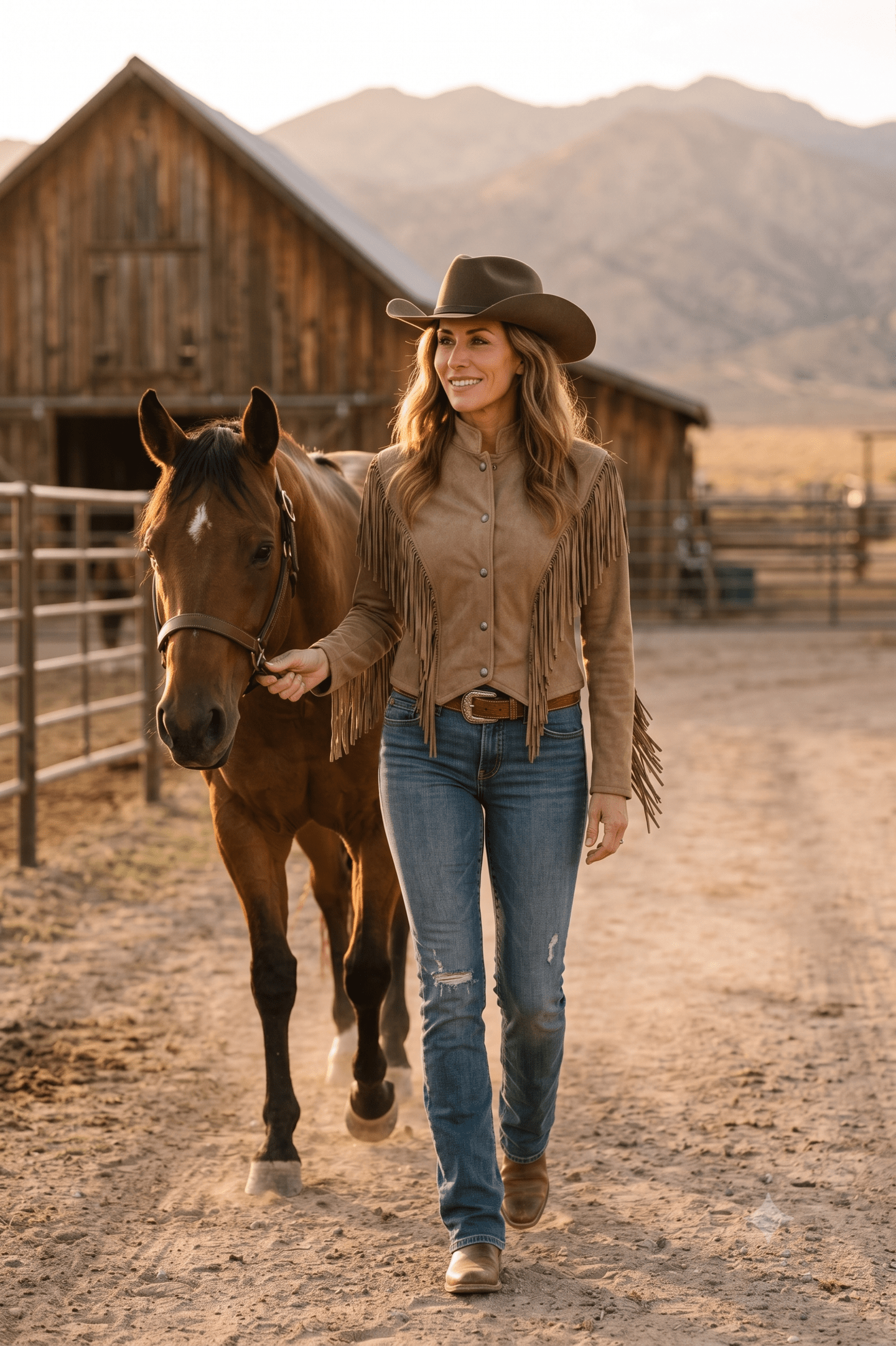 Ladies' Poly Suede Western Fringe Jacket | Style L-25301