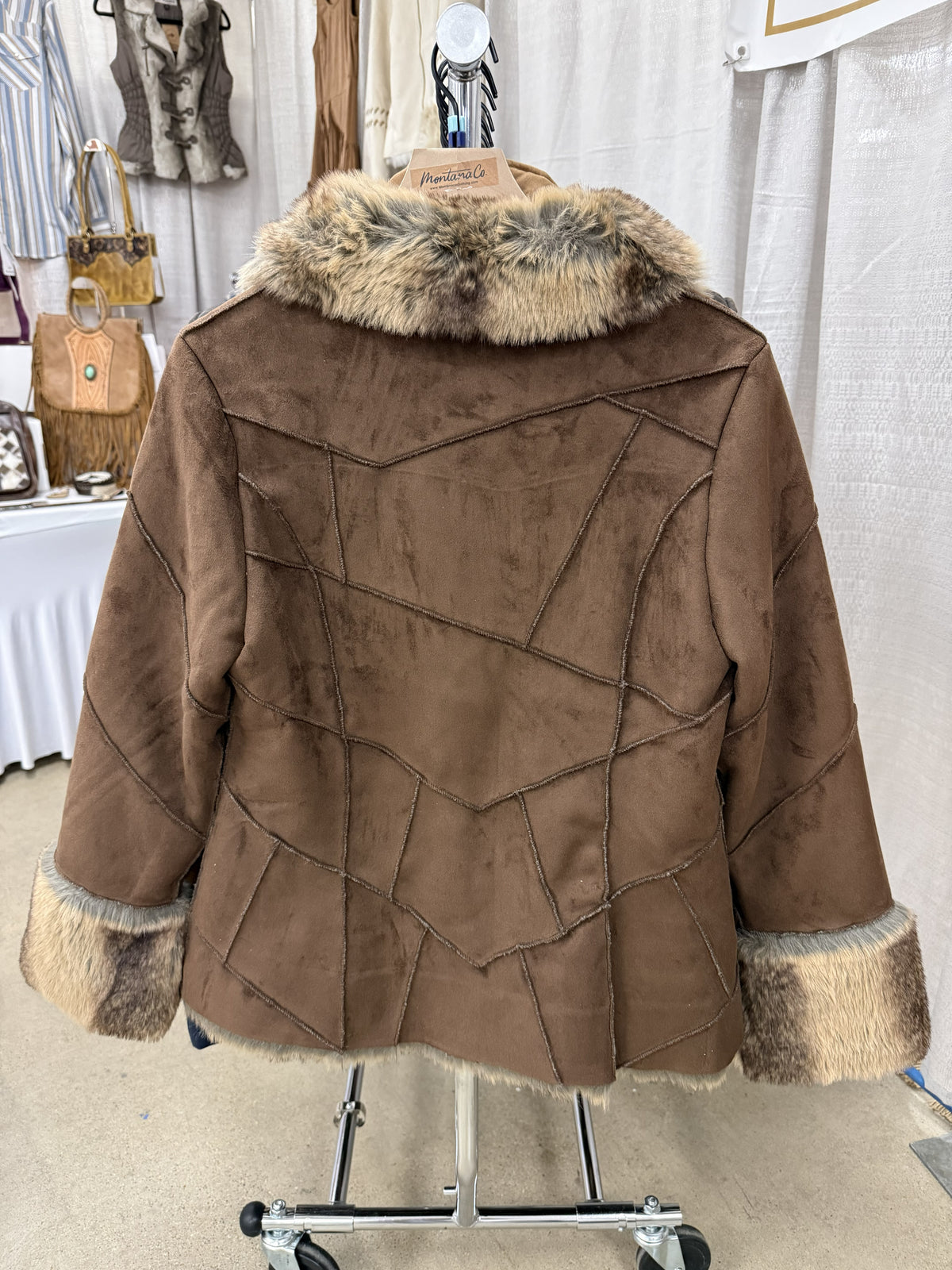 Ladies' Faux Suede Jacket with Faux Fur | Style L-26204