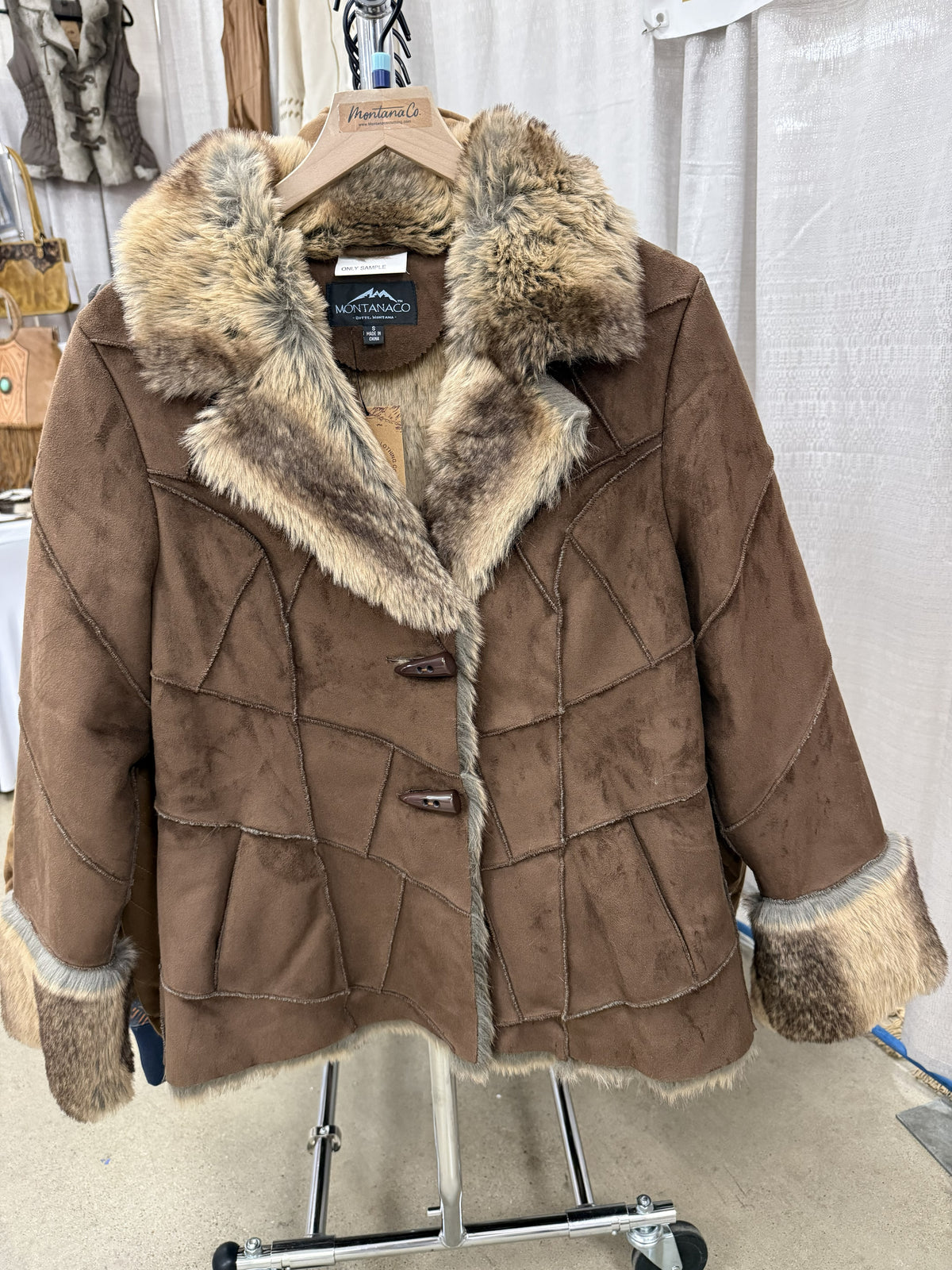 Ladies' Faux Suede Jacket with Faux Fur | Style L-26204