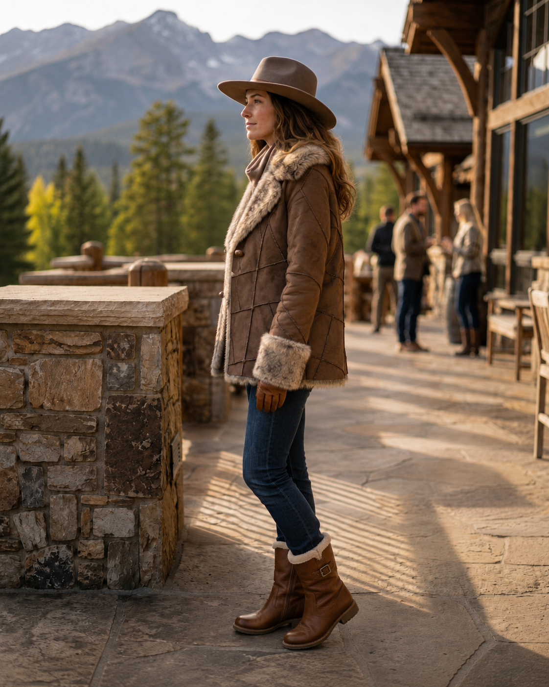 Ladies' Faux Suede Jacket with Faux Fur | Style L-26204