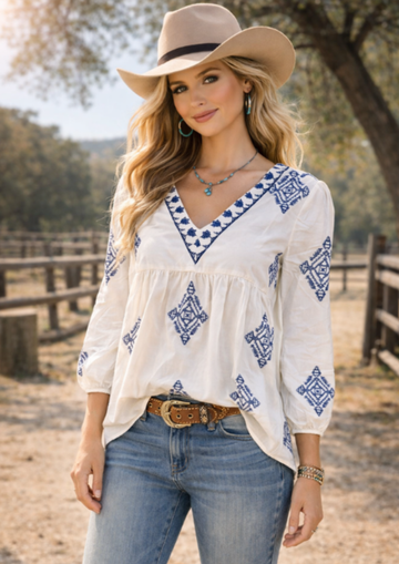 Ladies Woven Boho - Western Top - LC25178266