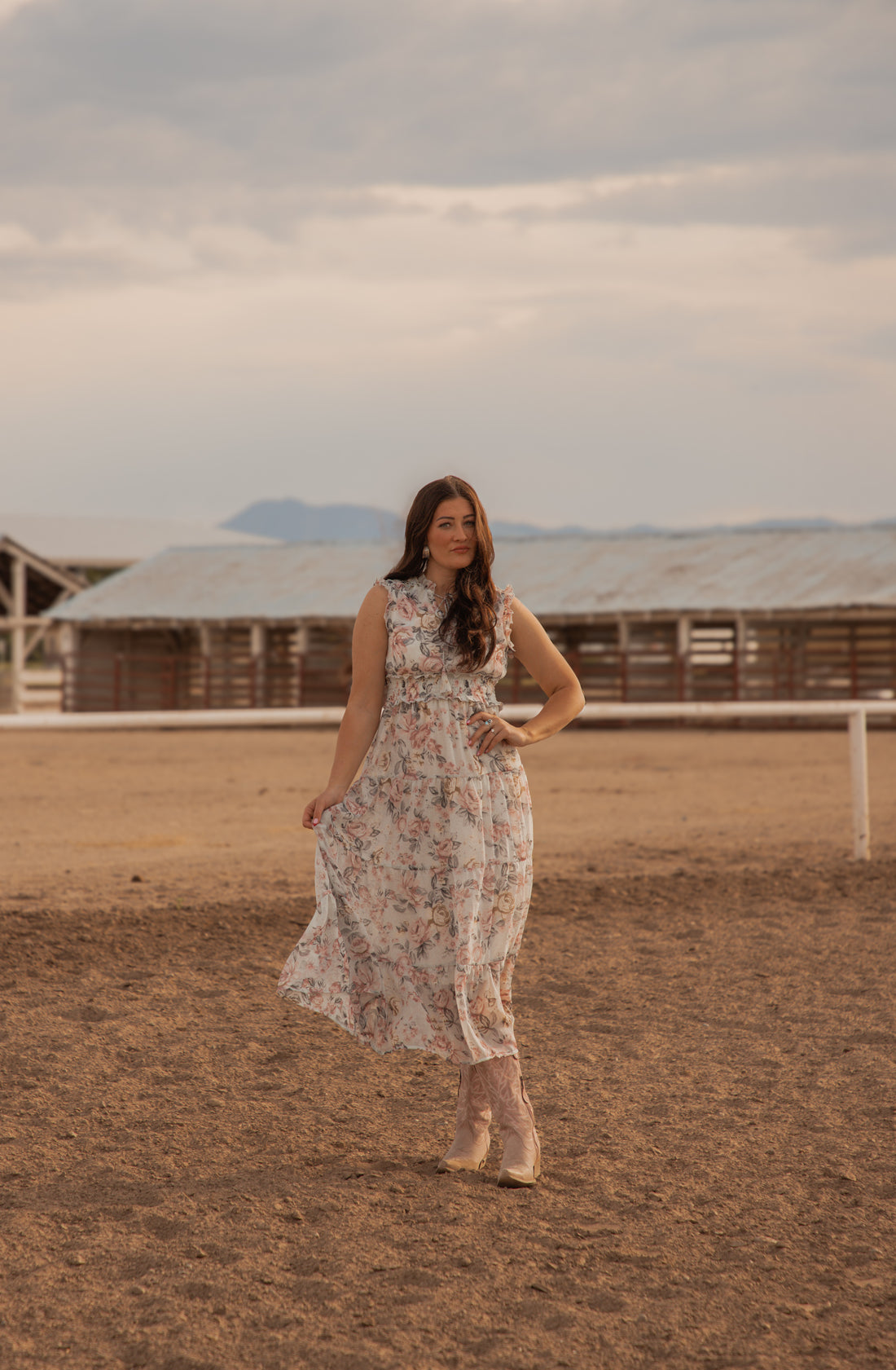 Ladies Western print Woven long Dress.LMA-2069