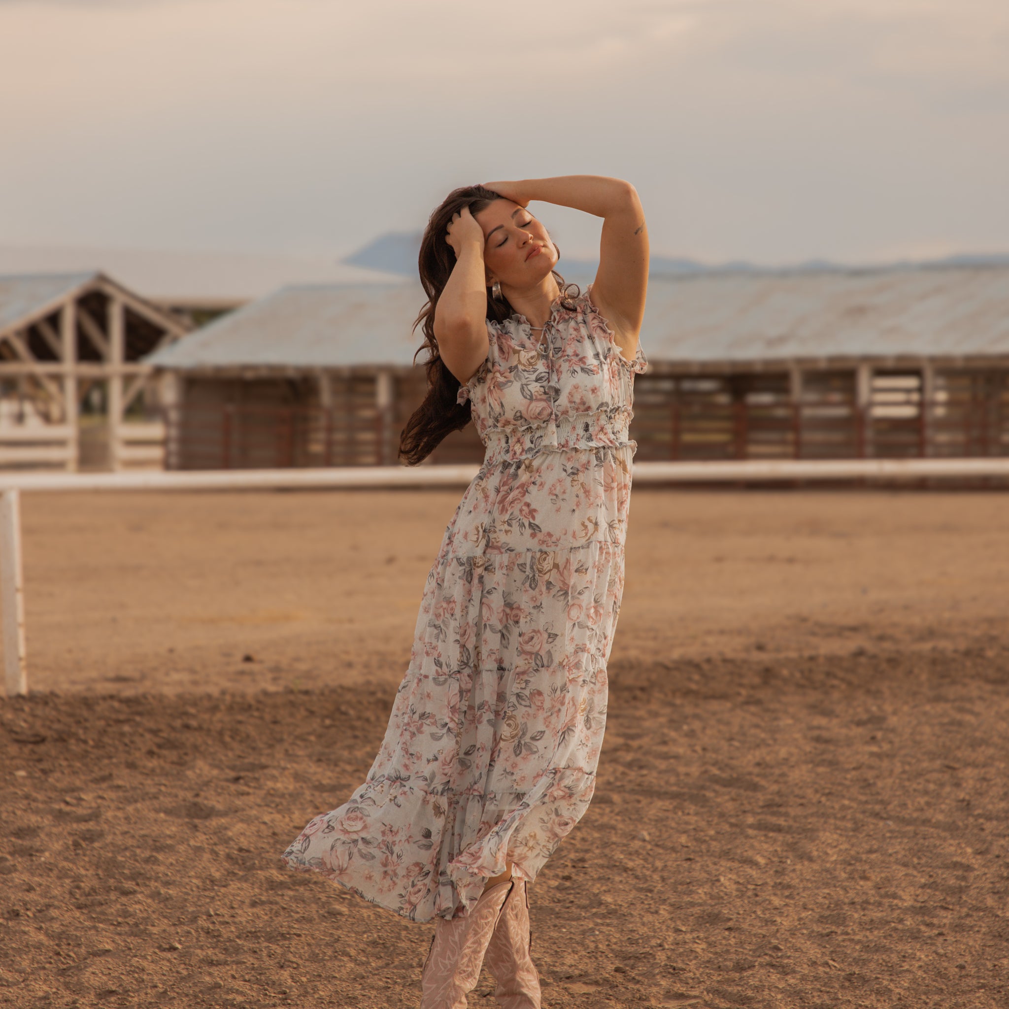 western maxi dress Checkered Print Western Maxi Dress S