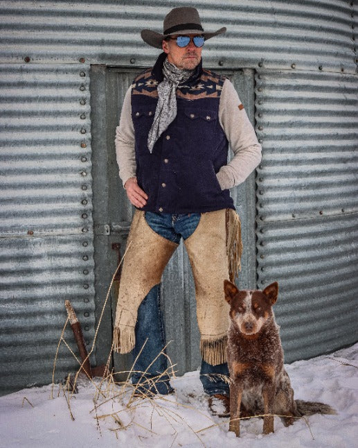 Men's Corduroy Vest with Aztec Design and Conceal & Carry Pocket.M-25208