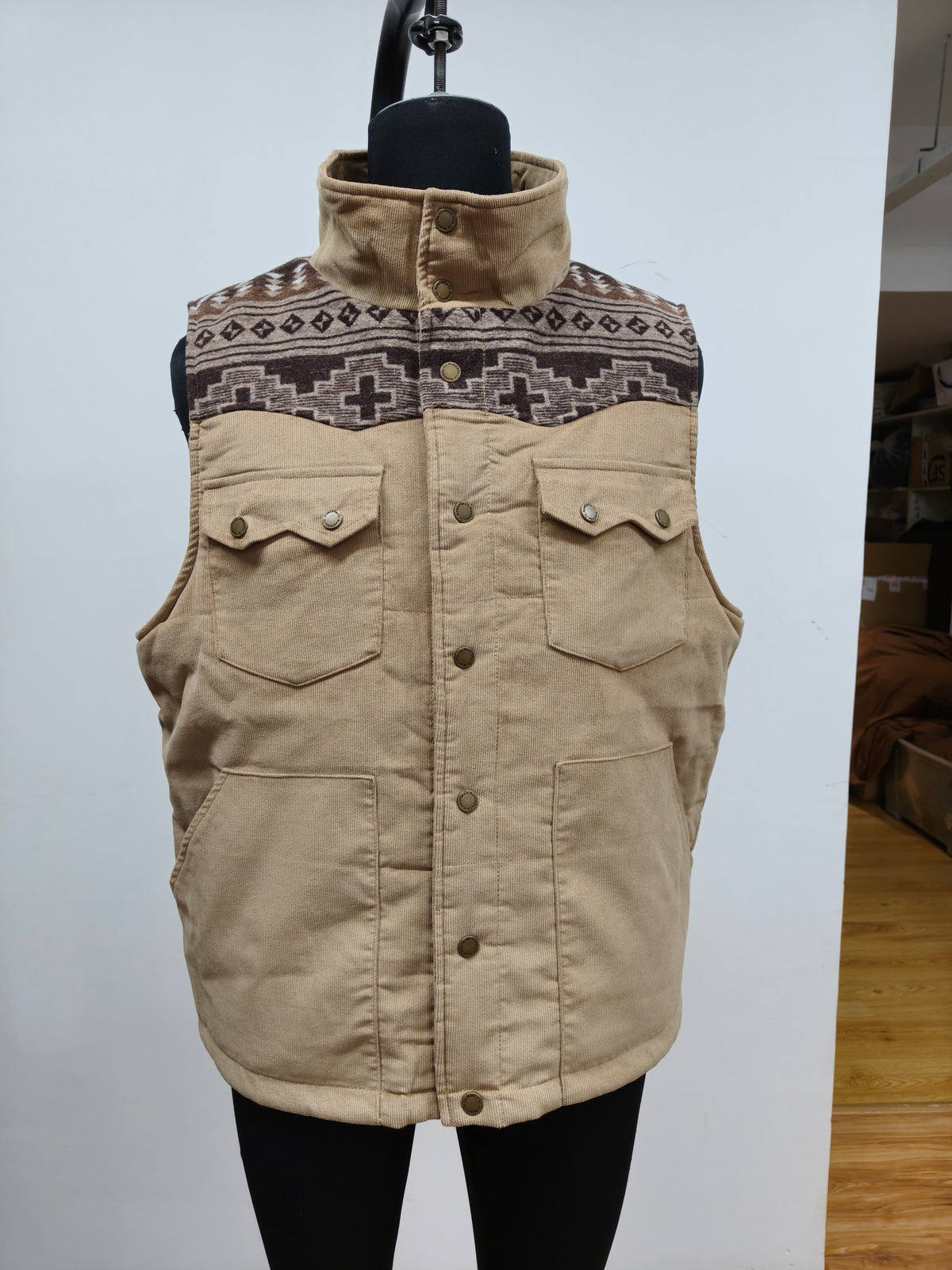 Men's Corduroy Aztec Western Vest | Style M2678