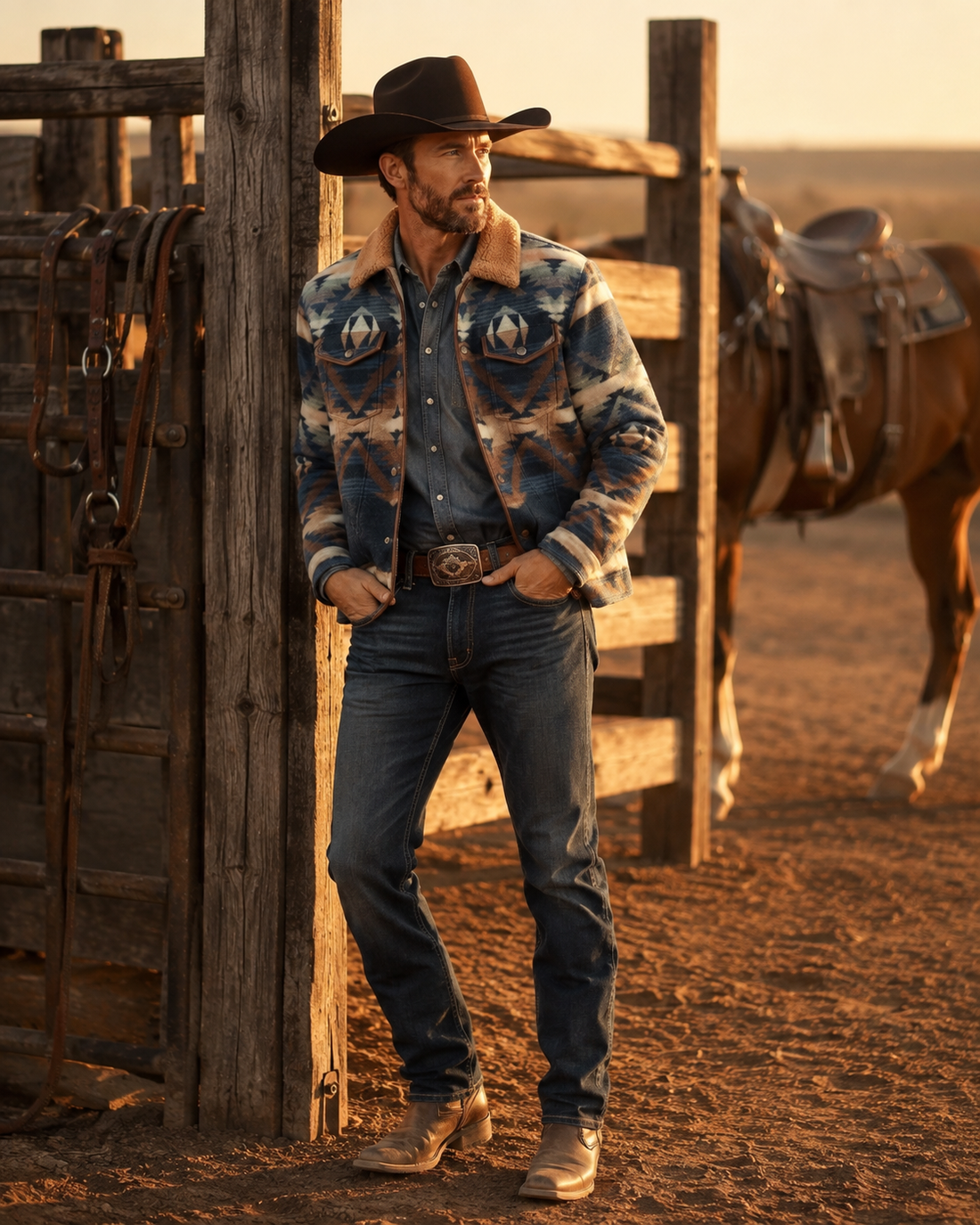 Men's Southwestern Sherpa Jacket | Style M-26811
