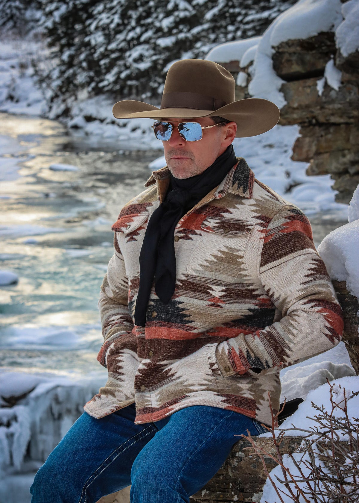 Men's Southwestern Shirt Jacket | Style M-2681