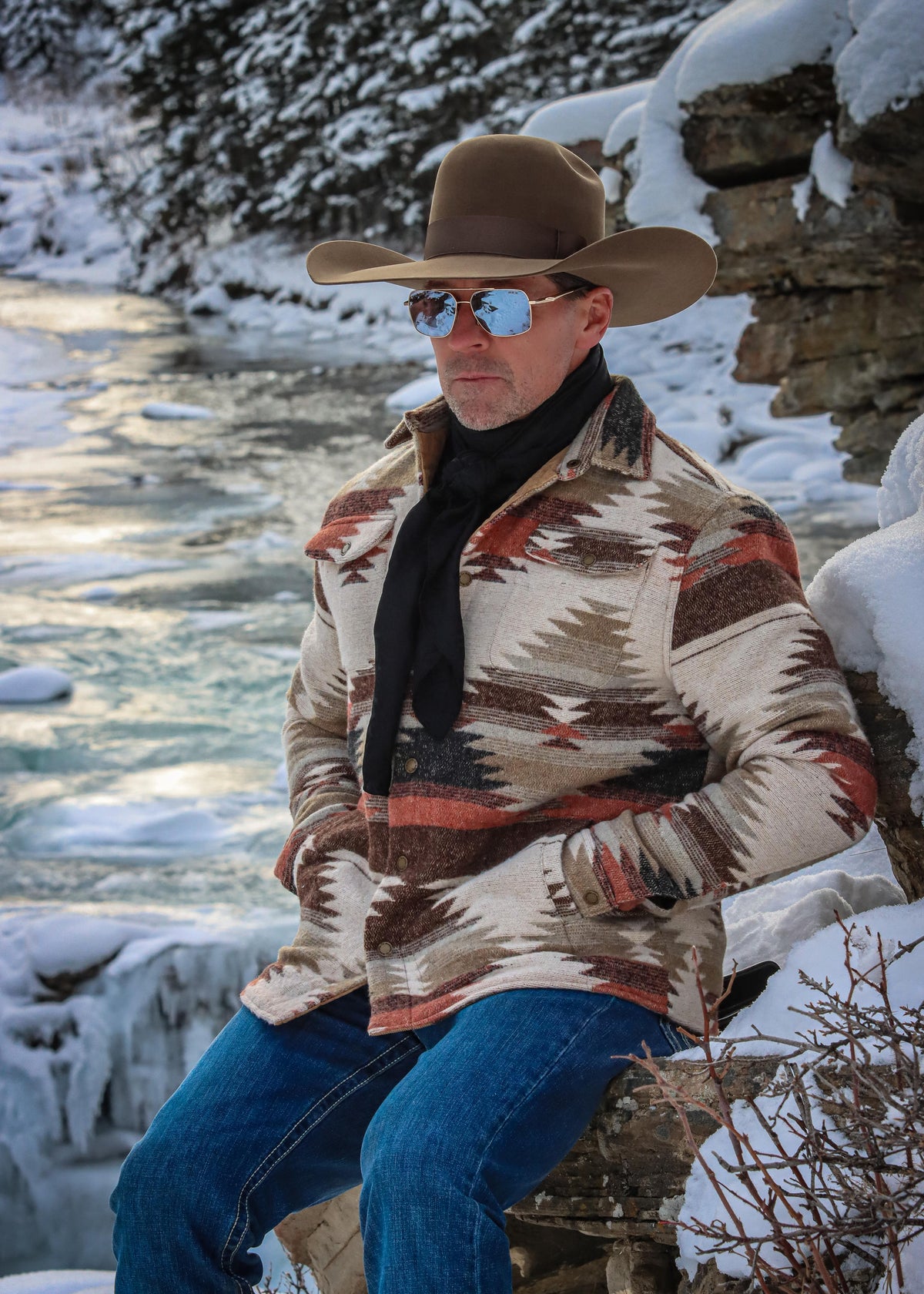 Men's Southwestern Shirt Jacket | Style M-2681