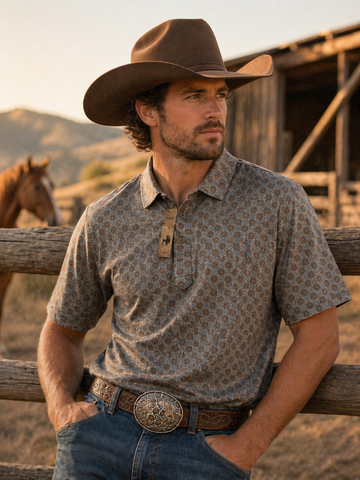 Men's western Polo T-shirt. M-POLO-9