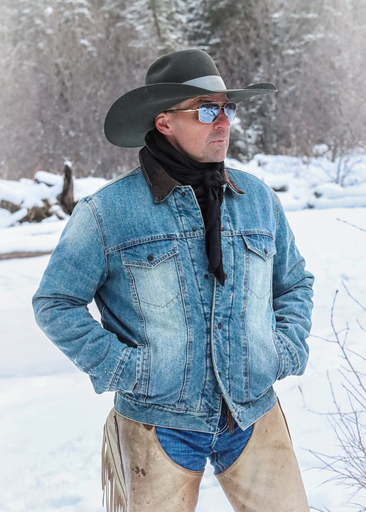 Men's Insulated Western Denim Jacket | Style M261114
