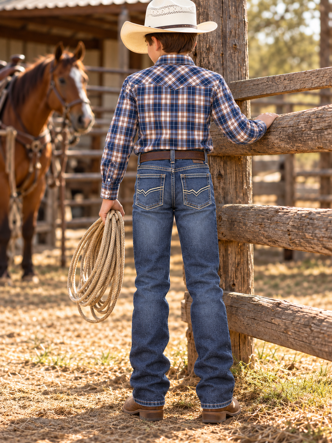 Boys Western Stretch Jeans | MCB-403