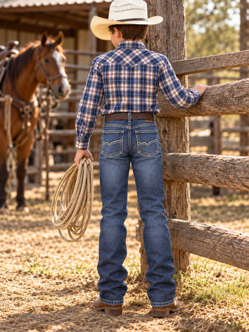 Boys Western Stretch Jeans | MCB-403