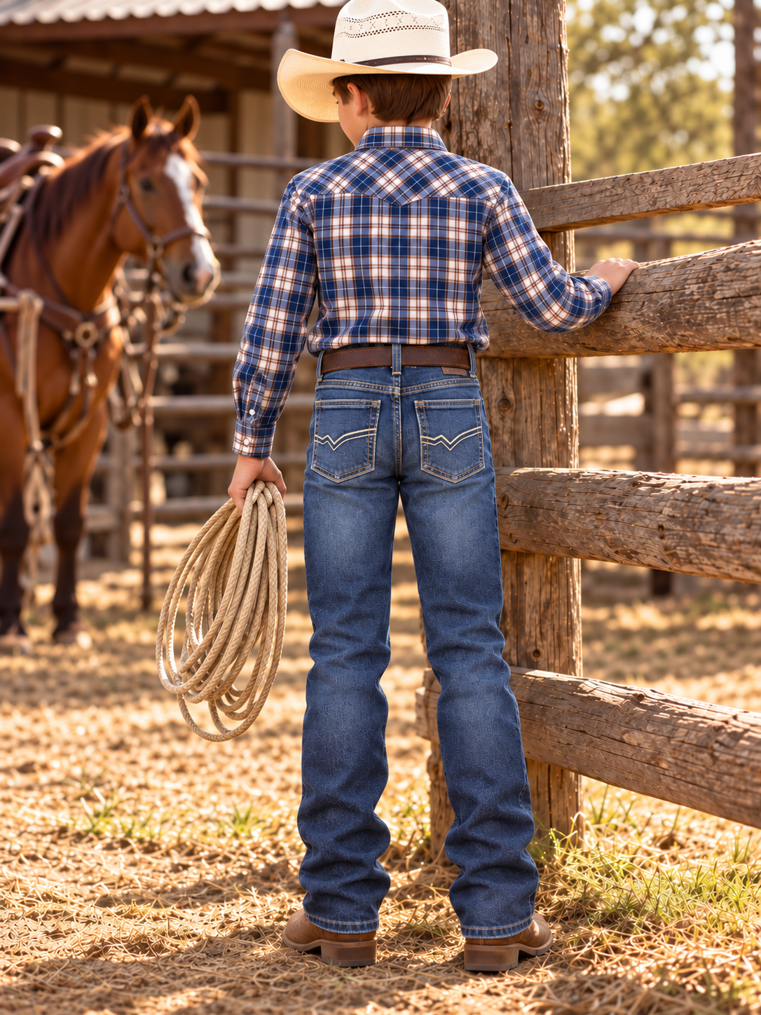 Boys Western Stretch Jeans | MCB-403