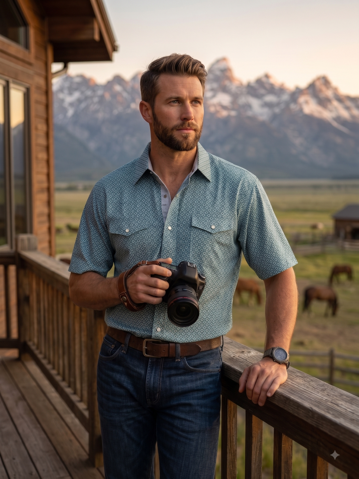 Men's Short Sleeve Western Snap Shirt | Style MF-2611