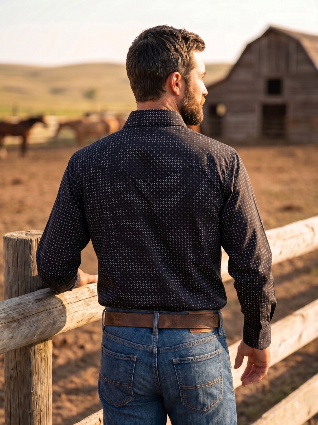 Men's Western Snap Shirt with Stretch | Style MF-26803