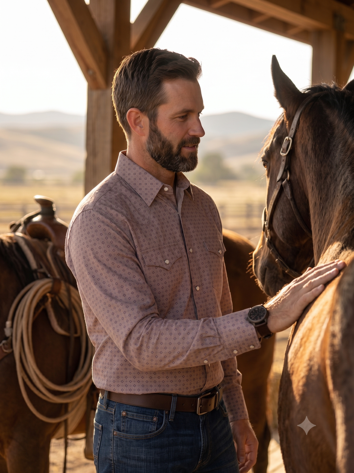 Men's Western Snap Shirt with Stretch | Style MF-26804